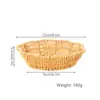 Cesta de Armazenamento Trançada de Rattan Sintético para Frutas e Pães, Cesta de Armazenamento para Sala de Estar, Cesta Doméstica para Lanches e Vegetais, Bandeja de Lanches e Frutas Secas para Mesa de Centro