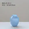 Vaso de Vidro Softhome Escandinavo de Boca Larga com Frisos e Borda Enrolada Plissado Decoração Suave Decorações para Sala Modelo