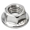 Porca sextavada com flange de aço inoxidável 304 dente reverso rosca reversa flangeada fêmea porca de flange esquerda atacado M4/M6M8