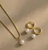 Novo conjunto de colar de pérolas transfronteiriço europeu e americano, corrente de clavícula elegante e da moda, acessório gargantilha simples moderno com brincos femininos