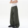 LKTM para Hombre# Algodón Cuatro Estaciones Molino de Piedra Casual Jeans Rectos para Hombre y Mujer vintage Color Sólido Pantalones Holgados