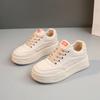 [Personalizado] W5516 Nuevos Zapatos Deportivos Primavera y Verano 2024 Zapatos Blancos Simples Transpirables Suela Gruesa Aumentados Casuales