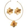 Europeu e americano metal diamante flor colar brincos moda high-end senso terno nicho doce legal elegante colar colar colar colar mulheres