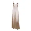 Xy24609 Vestido Largo Otoñal Transfronterizo Nuevo, Elegante y Sexy de Satén con Escote en V y Espalda Descubierta