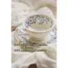 Juego de Tazas de Café Retro Jingdezhen Taza Cerámica Pequeña Europea Creativa Set de Té de la Tarde Pastoral Flor
