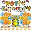 En Stock Edición Agradecida Pokemon Pikachu Tema de Cumpleaños Decoración Banner Bandera Globo Set