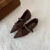 Zapatos de abuela de punta fina con una sola tira estilo francés para mujer, nuevo modelo otoño 2026, elegantes y adecuados para ir al trabajo, zapatos de mujer de corte bajo