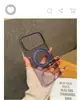 Aplicable a Funda para Teléfono Apple iPhone 18 Pro Max Borgoña Transparente PC Cáscara Dura Rotación Magnética de 360 Grados