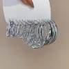 Conjunto de Brincos Redondos Torcidos Geométricos Agulha de Prata, Brincos Elegantes Tendência Nicho Estilo Cool, Luxo Acessível e Brincos de Alta Qualidade