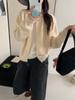 Novo Suéter de Tricô Falso Duas Peças Estilo Suave de Outono Inicial Feminino Solto Gola Redonda Jaqueta Top Casual Japonês e Coreano