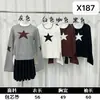 Suéter Jacquard de Estrella con Diseño Retro Francés Cuello Redondo para Mujer Otoño Versátil Prendas de Punto Pulóver Top de Capa Base