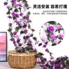 Rosa de Simulação Rattan Tubo de Ar Condicionado Enrolamento Flor Artificial Trepadeira Tira de Flor Plástica Decoração de Casamento Trepadeira de Flor Artificial