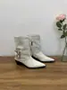 Botines de estilo coreano nuevos para otoño/invierno 2026 con punta fina, tacón grueso, tacón medio, detalles de hebilla, botas para mujer, botas de cuero para otoño/invierno, botas de moda