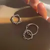 Aretes de Aro de Plata 925 Coreana para Mujer, Aretes de Círculo Retro Elegantes, Modernos y Simples Elegantes, Aretes de Nicho Populares