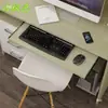Bandeja de teclado para debajo del escritorio bandeja de madera colgante de dos secciones engrosada con riel de cajón deslizante soporte para ratón