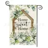Bandera de Jardín de Lino con Flores de Primavera y Verano Impresa a Doble Cara para Exterior, Decoración de Patio, Bandera de Bienvenida para Puerta