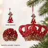Juego de Adornos Navideños Translúcidos Rojos y Dorados, Combinación de Colgantes Navideños Acrílicos con Purpurina Vintage, Accesorios para Decoración de Árbol de Navidad