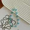 Lanyard de Perlas Acrílicas Imitación de Venta Caliente Transfronterizo Cadena para Colgar Llaves Joyería para Funda de Teléfono Móvil Mariposa Pequeña