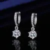 Aretes de moissanita simulación de transmisión en vivo para mujer estilo Ins amor plata de ley S925 circonita seis garras aretes de moissanita aretes