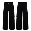 Pantalones cargo de pierna ancha para mujer, color Naranja Juvenil # Diseño de costuras de color contrastante, bolsillo, corte holgado, adelgazante, a la moda, modernos, versátiles, pantalones de largo hasta el suelo