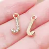 Kc Ponto Dourado Diamante 26 Letras Inglesas Liga de Zinco Pingente DIY Brincos Artesanais Pulseira Colar Acessórios de Joia
