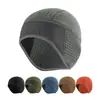 Gorro cálido de forro polar para protección de orejas en otoño e invierno para deportes, casco transpirable a prueba de viento para exteriores, gorra para ciclismo