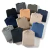 Suéter de cachemira de punto grueso de doble hilo para hombre, cuello medio alto, color liso, nuevo suéter base de cachemira engrosado para otoño e invierno