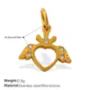 Novo Estilo Doce e Fofo Europeu e Americano DIY Pingente de Estrela, Lua e Coração com Diamante Aço Inoxidável Banhado a Ouro 18K Acessórios Criativos