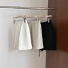 Shorts de Lino Anchos de Pierna Recta Clásicos Elásticos de Cintura Alta Adelgazantes y que Realzan la Altura para Mujer Y0625M