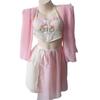 Lingerie Sexy Palácio Tang Clássico Dinastia Han Sexy Ultra-Fino Chiffon Tamanho Grande Camisola Estilo Antigo Uniforme Traje Dropshipping 8605