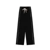 Pantalones Deportivos Negros de Talle Alto Talla Grande 100 kg para Mujeres Curvilíneas, Otoño Temprano, Corte Holgado, Adelgazantes, Pierna Ancha, Casual, de Largo Completo