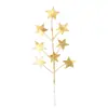 Planta Verde Simulada Dourada Folha Única Cinco Estrelas Folha Dourada Única Acessórios de Casamento Balde de Bênçãos Balde da Fortuna Plug-in