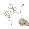 Luces LED de cadena de cuentas de frutos rojos transfronterizas, luces decorativas de cuerda de cáñamo con enredadera de hojas verdes, tiras de luces decorativas para árbol de Navidad