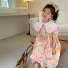Vestido Coreano Estampado para Niña 2023 Primavera Nuevo Vestido Largo para Niños Estilo Occidental Vestido Floral para Bebé