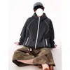 Cárdigan con capucha de peso pesado estilo americano Hsu line deconstruido para hombre, marca de tendencia de alta costura de otoño, chaqueta con capucha fresca y deportiva
