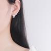 Pendientes asimétricos de diamantes de plata esterlina S925 de estilo coreano para mujer, elegantes y modernos, sencillos y combinables, joyería Tremella.