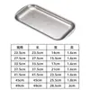 Plato Rectangular de Acero Inoxidable 304 Estilo Coreano Bandeja Estilo Industrial Plato Plano Parrilla Comercial Vajilla Vintage