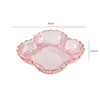 Plato de frutas lujoso y elegante con bordes dorados transparentes para frutas secas y dulces, adecuado para mesa de centro de sala de estar, mesa de comedor de cocina y plato de hueso