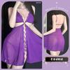 Lingerie Sexy com Decote Profundo em V e Design Vazado, Abertura na Virilha, Camisola Transparente, Roupa de Dormir Quente e Sedutora, Estilo Abstinence Qqny para Mulheres
