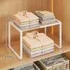 Prateleira Divisória de Guarda-Roupa, Prateleira Extensível para Armário de Quarto, Rack de Armazenamento Doméstico para Roupas e Itens Diversos