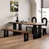 Mesa de comedor estilo francés, de mediados de siglo moderno, para casas pequeñas, una mesa de comedor semicircular de pared, una mesa larga, un juego de comedor estilo isla y sillas a juego