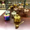 Atacado Conjunto de Potes de Temperos de Aço Inoxidável 304 Estilo Coreano Pote de Sal com Três Compartimentos Pote de Açúcar Pote para Armazenamento de Pimenta Cozinha