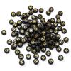 Cuentas redondas planas de acrílico de 4 x 7 mm con letras de oro negro, hechas a mano, accesorios de bricolaje, collar de cuentas sueltas.