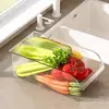 Caja de Almacenamiento para Refrigerador Tipo Cajón, Caja de Conservación de Grado Alimenticio, Estante para Almacenamiento de Frutas y Huevos, Caja de Almacenamiento de Plástico para el Hogar