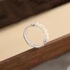 Anillo de bambú con perla para niñas, exquisito anillo pequeño que combina con todo, anillo de cola para el dedo índice, diseño de nicho de lujo ligero, pulsera de alta calidad