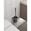 Cepillo para Inodoro de Nogal Baño Mango Largo Cepillo para Inodoro Montaje en Pared sin Agujeros con Base