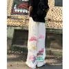 Pantalones de Verano para Hombre con Estampado de Letras Americanas de Pierna Ancha de Secado Rápido, Holgados Estilo Hip-Hop Paracaidista, Protección Solar, Pantalones Casuales