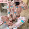 Pijama para Mujer Primavera y Otoño Estilo Coreano 2025 Manga Larga Lindo Traje de Dibujos Animados de Estudiante Suelto Traje de Ropa para el Hogar Otoño e Invierno