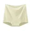Pantaletas de cintura media-alta, corte plano, diseño anti-exposición, ropa interior para mujer, adecuadas para mujeres de talla grande, muy elásticas, sin costuras, control de abdomen, transpirables y cómodas, tipo bóxer de cuatro esquinas