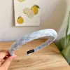 Diadema Azul Fresca Color Sólido Accesorios para el Cabello Suaves Diadema de Temperamento para Niña Diadema para Lavarse la Cara Parte Superior Cranial Pinza para el Cabello Antideslizante